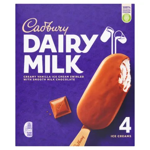 Cadbury Dairy Milk Ice Creams 4 x 90ml