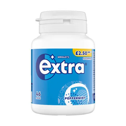 Extra Peppermint Sugarfree Chewing Gum Bottle 46 Pieces