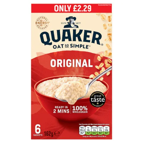 Quaker Oat So Simple Original Porridge Sachets 6 x 27g