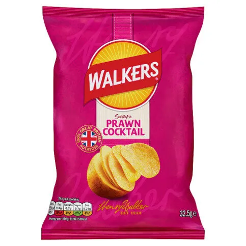 Walkers Prawn Cocktail Crisps 32.5g