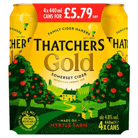Thatchers Gold Somerset Cider 4 x 440ml