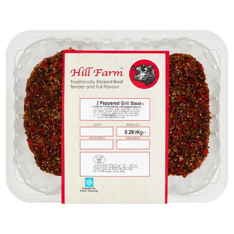 Hill Farm 2 Peppered Grill Steaks 0.290kg
