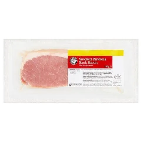 Euro Shopper Smoked Rindless Back Bacon 150g