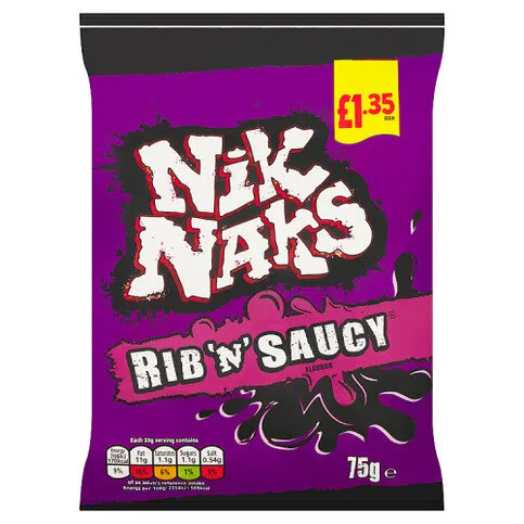 Nik Naks Rib 'N' Saucy Flavour 75g