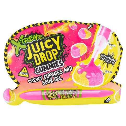 Xtreme Strawberry Lemonade Juicy Drop Chewy Gummies and Sour Gel 57g